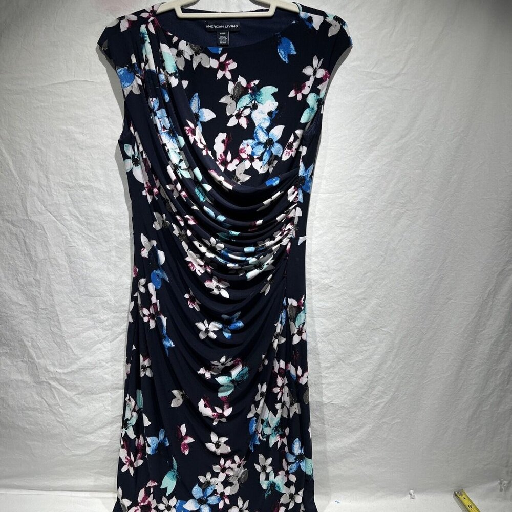 AMERICAN LIVING Multicolored Fitted Floral Dress  8 Lined Crew Neck‎ Sleeveless